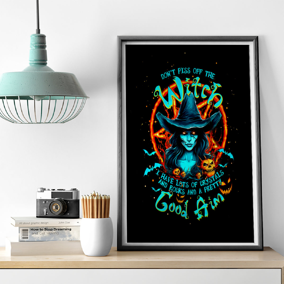 Witch Skull Canvas Wall Art Don't Pss Off The Witch - Wonder Print Shop