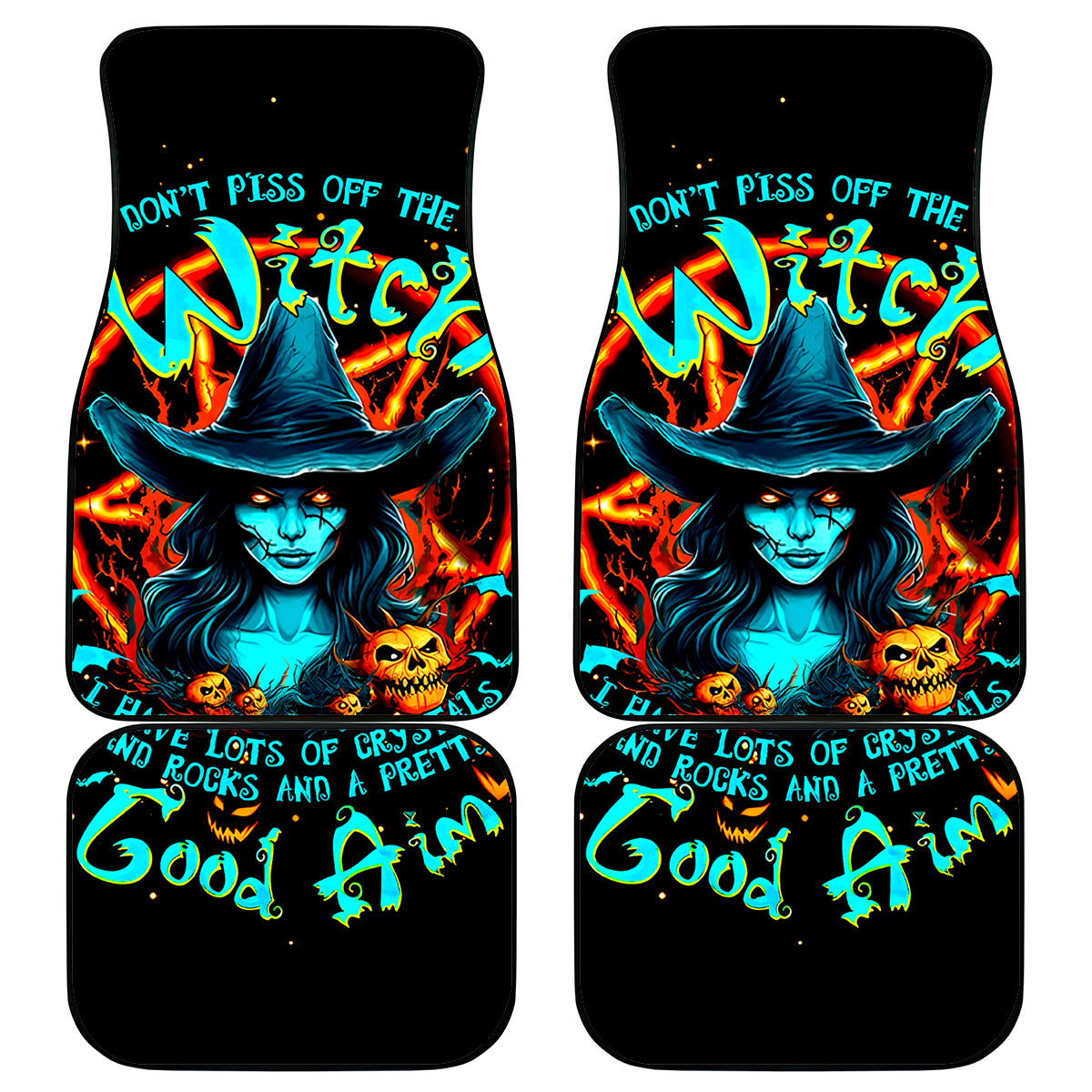 Witch Skull Car Mats Don't Pss Off The Witch - Wonder Print Shop