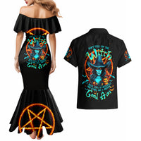 Witch Skull Couples Matching Mermaid Dress and Hawaiian Shirt Don't Pss Off The Witch - Wonder Print Shop