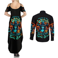 Witch Skull Couples Matching Summer Maxi Dress and Long Sleeve Button Shirt Don't Pss Off The Witch - Wonder Print Shop