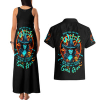 Witch Skull Couples Matching Tank Maxi Dress and Hawaiian Shirt Don't Pss Off The Witch - Wonder Print Shop