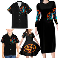Witch Skull Family Matching Long Sleeve Bodycon Dress and Hawaiian Shirt Don't Pss Off The Witch - Wonder Print Shop