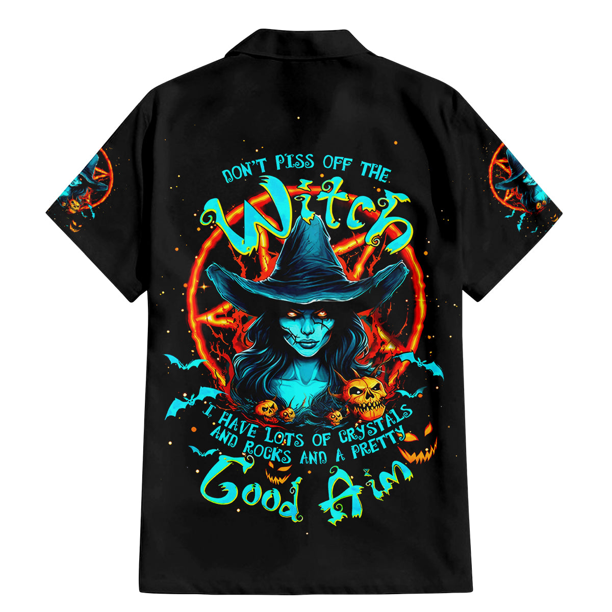 Witch Skull Family Matching Mermaid Dress and Hawaiian Shirt Don't Pss Off The Witch - Wonder Print Shop