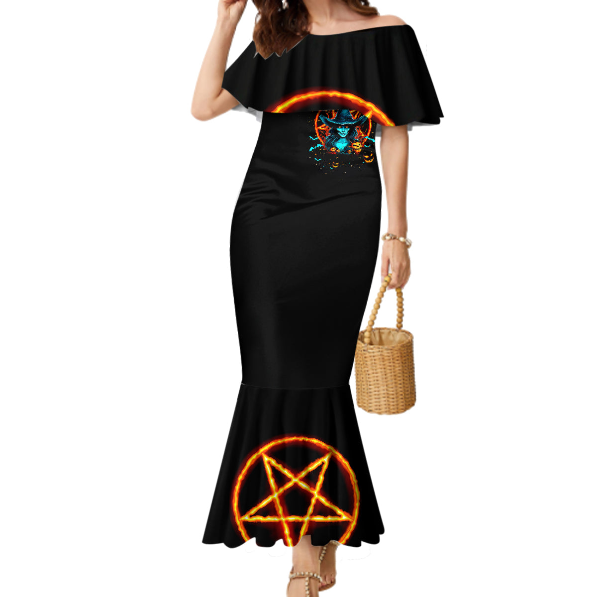 Witch Skull Family Matching Mermaid Dress and Hawaiian Shirt Don't Pss Off The Witch - Wonder Print Shop
