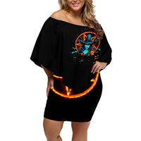 Witch Skull Family Matching Off Shoulder Short Dress and Hawaiian Shirt Don't Pss Off The Witch - Wonder Print Shop