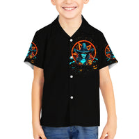 Witch Skull Family Matching Short Sleeve Bodycon Dress and Hawaiian Shirt Don't Pss Off The Witch - Wonder Print Shop