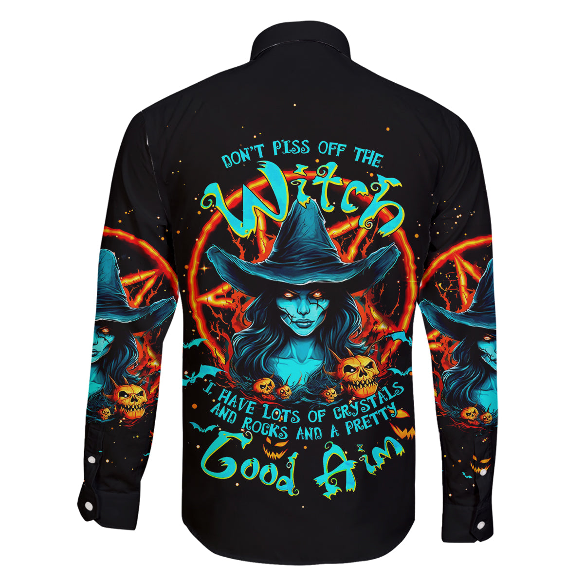 Witch Skull Family Matching Summer Maxi Dress and Hawaiian Shirt Don't Pss Off The Witch - Wonder Print Shop