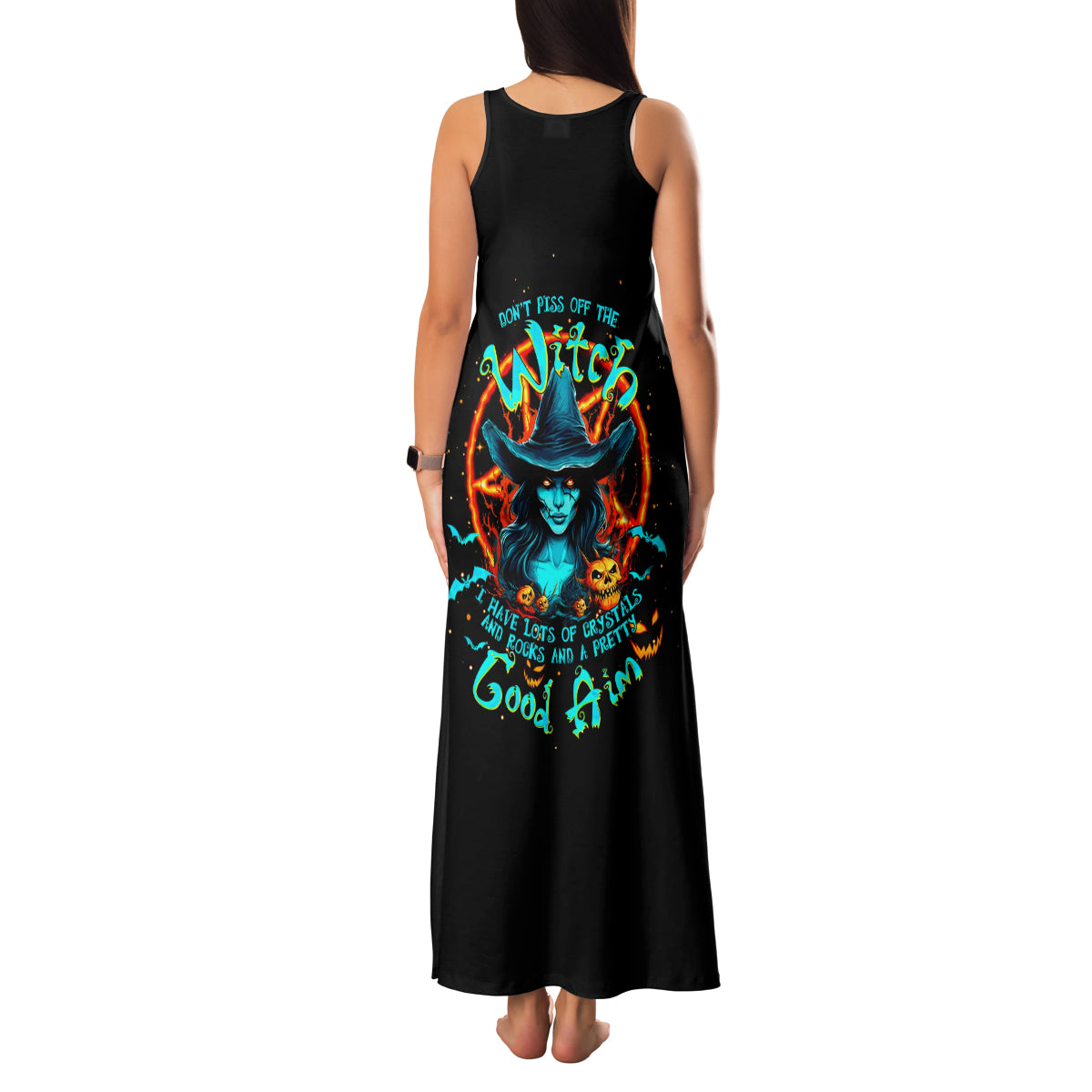 Witch Skull Family Matching Tank Maxi Dress and Hawaiian Shirt Don't Pss Off The Witch - Wonder Print Shop