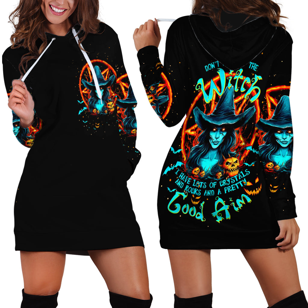 Witch Skull Hoodie Dress Don't Pss Off The Witch - Wonder Print Shop