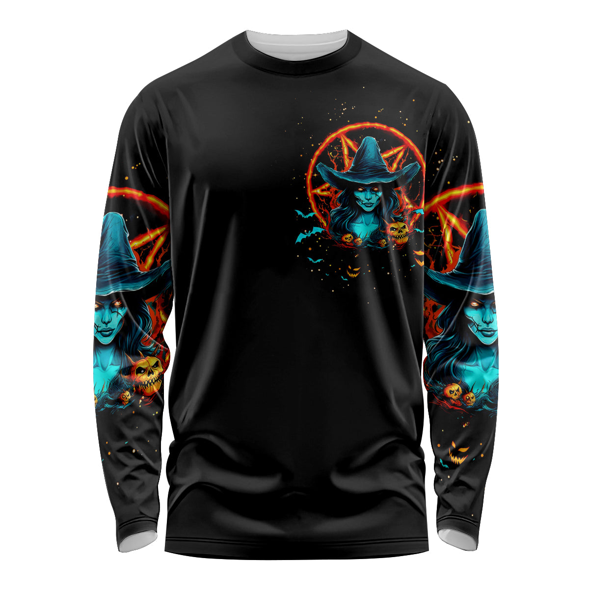 Witch Skull Long Sleeve Shirt Don't Pss Off The Witch - Wonder Print Shop