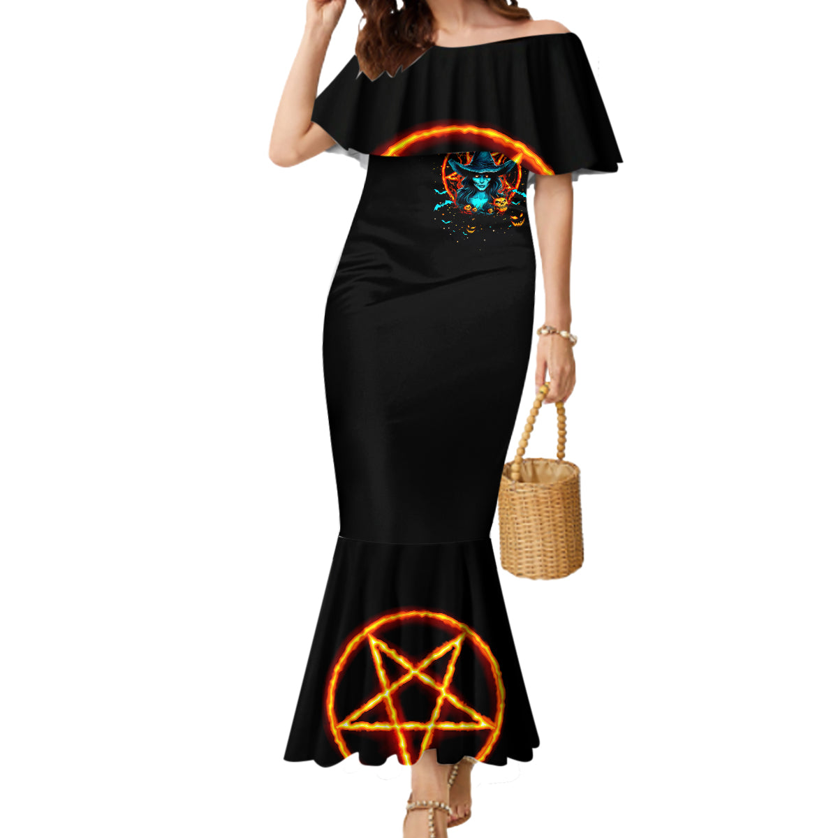 Witch Skull Mermaid Dress Don't Pss Off The Witch - Wonder Print Shop