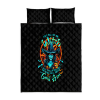 Witch Skull Quilt Bed Set Don't Pss Off The Witch - Wonder Print Shop
