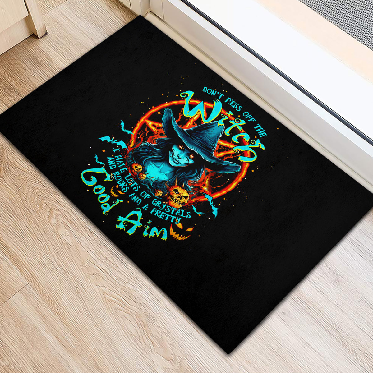 Witch Skull Rubber Doormat Don't Pss Off The Witch - Wonder Print Shop