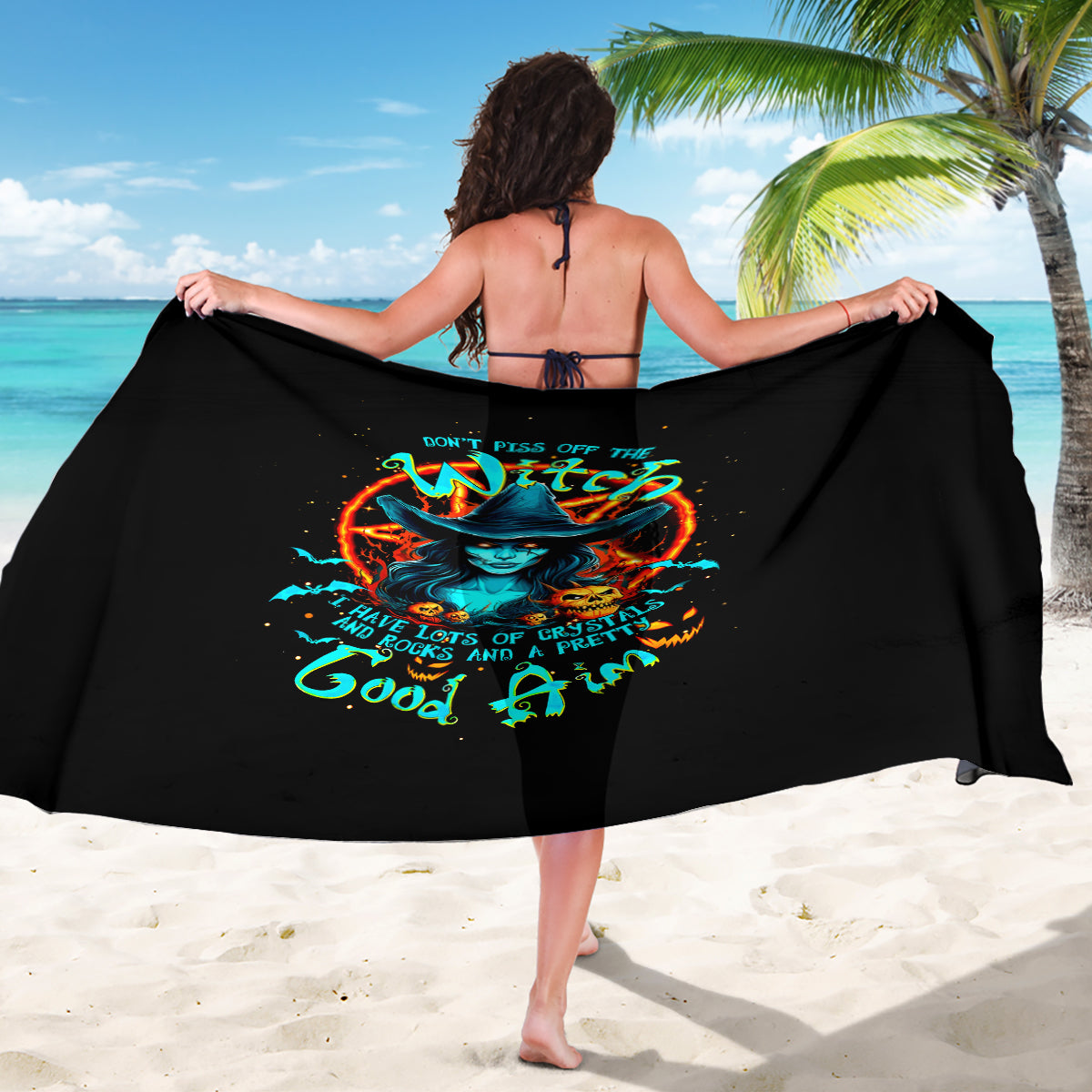Witch Skull Sarong Don't Pss Off The Witch - Wonder Print Shop