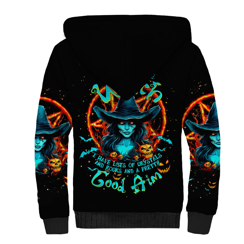 Witch Skull Sherpa Hoodie Don't Pss Off The Witch - Wonder Print Shop