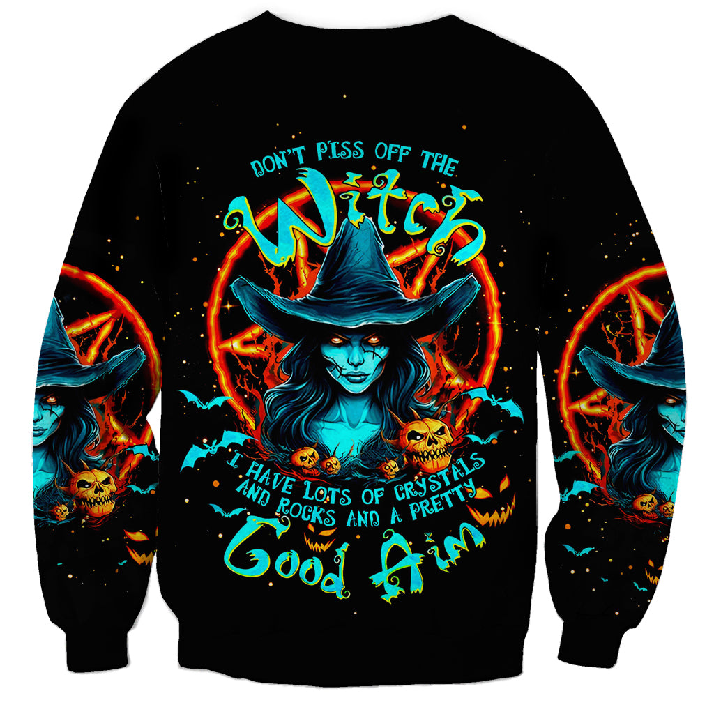 Witch Skull Sweatshirt Don't Pss Off The Witch - Wonder Print Shop