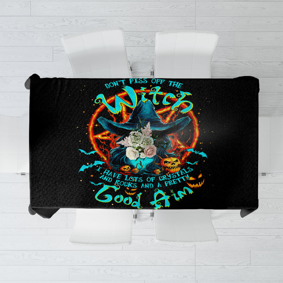 Witch Skull Tablecloth Don't Pss Off The Witch - Wonder Print Shop