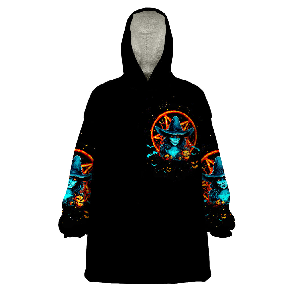 Witch Skull Wearable Blanket Hoodie Don't Pss Off The Witch - Wonder Print Shop