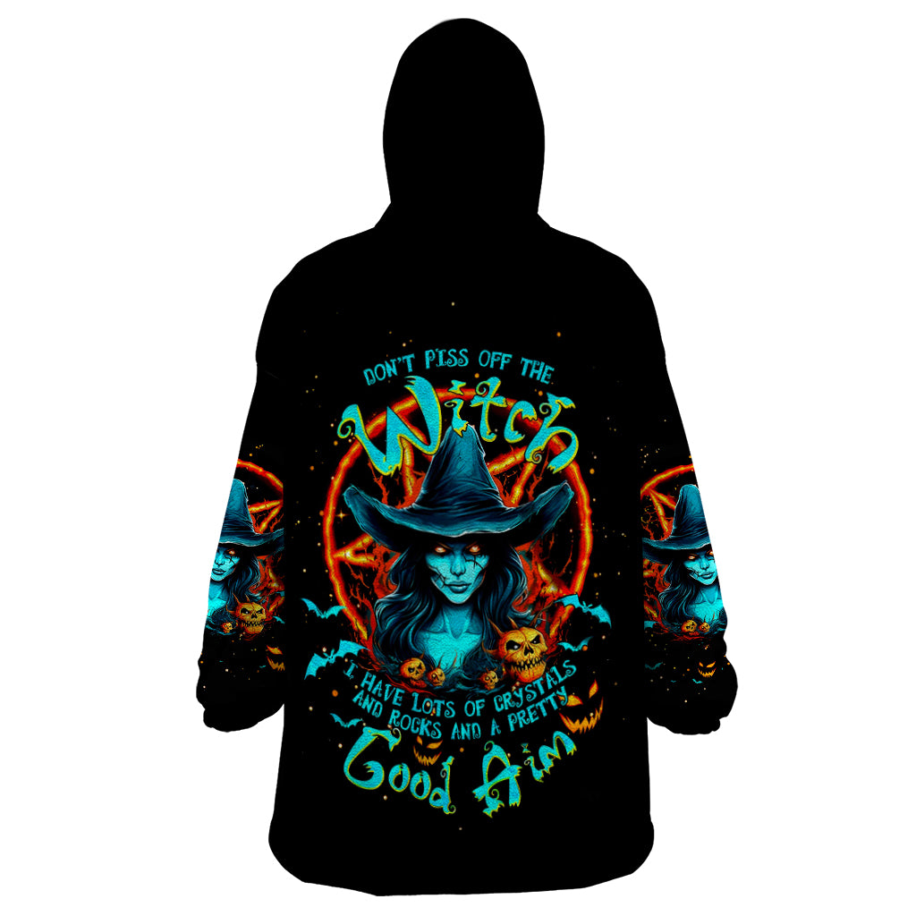 Witch Skull Wearable Blanket Hoodie Don't Pss Off The Witch - Wonder Print Shop