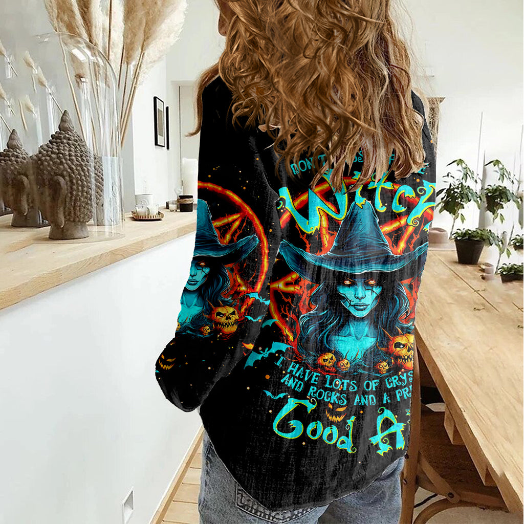 Witch Skull Women Casual Shirt Don't Pss Off The Witch - Wonder Print Shop