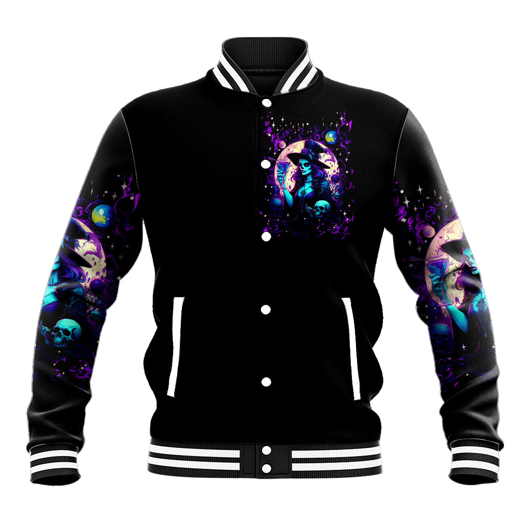 Witch Skull Baseball Jacket Hello Darkness My Old Friend - Wonder Print Shop