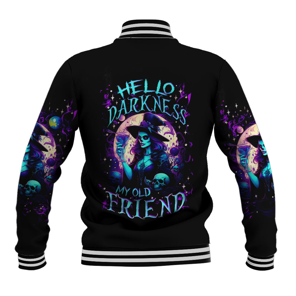 Witch Skull Baseball Jacket Hello Darkness My Old Friend - Wonder Print Shop