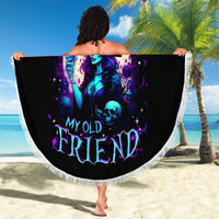 Witch Skull Beach Blanket Hello Darkness My Old Friend - Wonder Print Shop