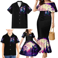 Witch Skull Family Matching Mermaid Dress and Hawaiian Shirt Hello Darkness My Old Friend - Wonder Print Shop