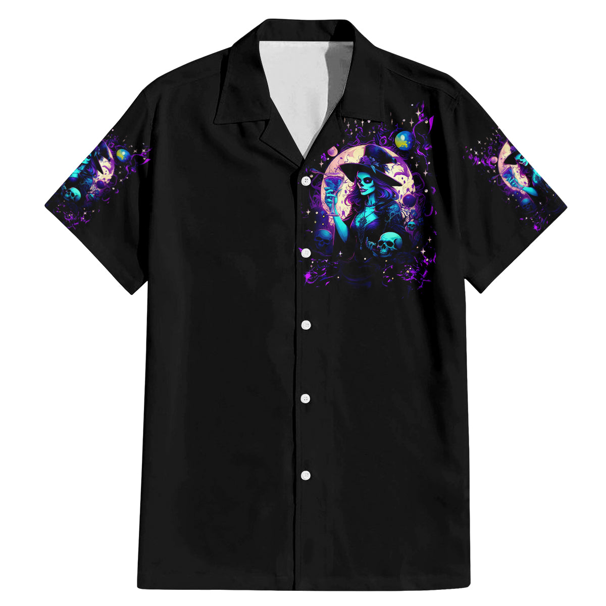 Witch Skull Family Matching Mermaid Dress and Hawaiian Shirt Hello Darkness My Old Friend - Wonder Print Shop