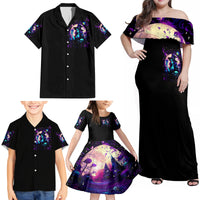 Witch Skull Family Matching Off Shoulder Maxi Dress and Hawaiian Shirt Hello Darkness My Old Friend - Wonder Print Shop