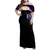 Witch Skull Family Matching Off Shoulder Maxi Dress and Hawaiian Shirt Hello Darkness My Old Friend - Wonder Print Shop