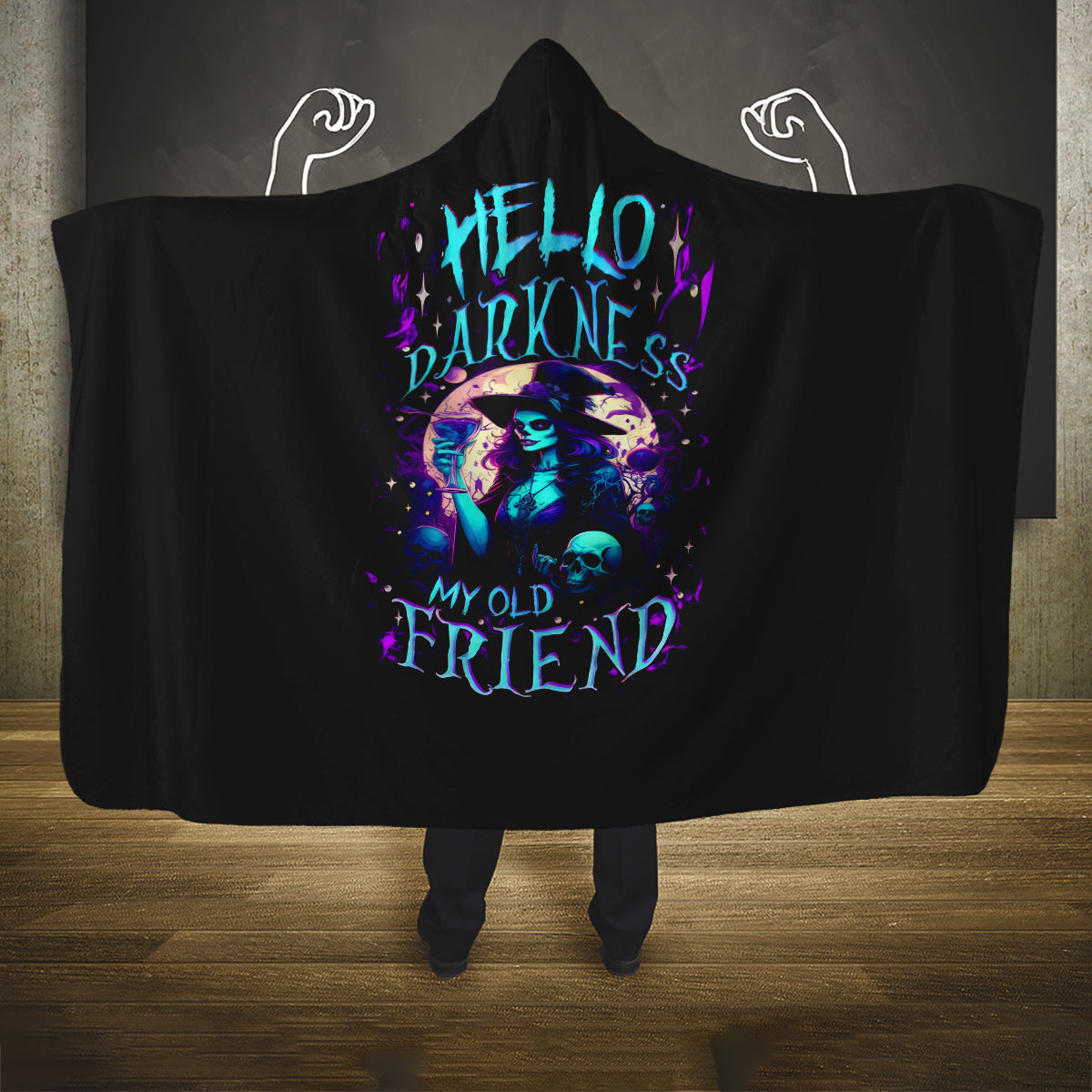 witch-skull-hooded-blanket-hello-darkness-my-old-friend