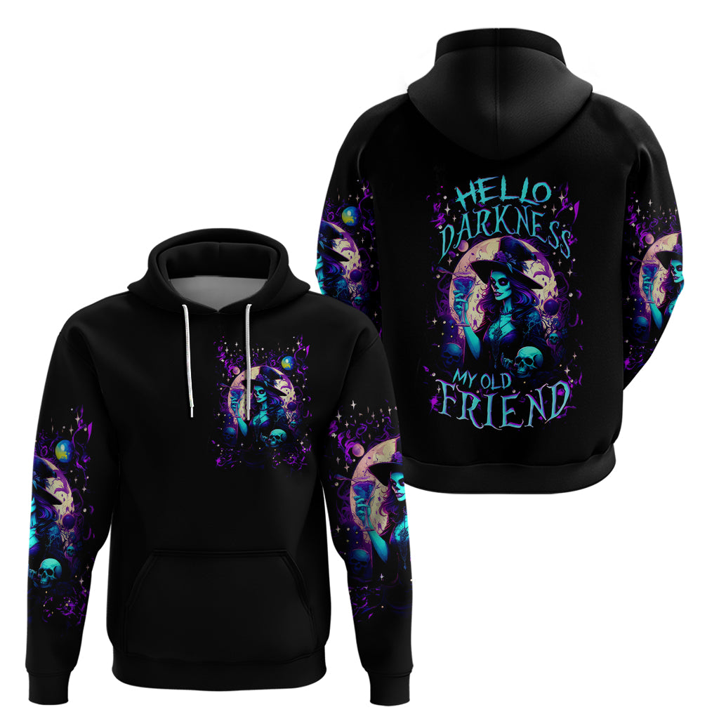 Witch Skull Hoodie Hello Darkness My Old Friend - Wonder Print Shop