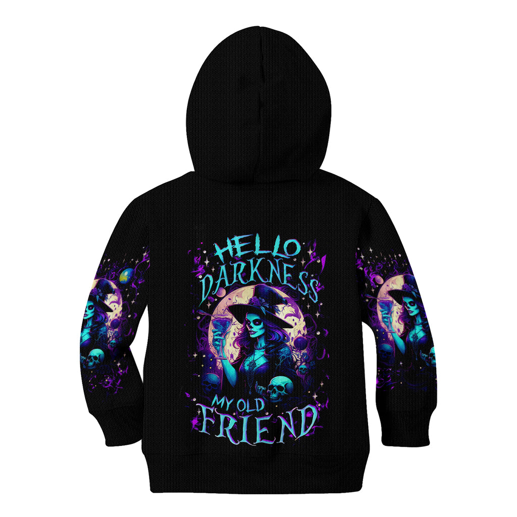 Witch Skull Kid Hoodie Hello Darkness My Old Friend - Wonder Print Shop