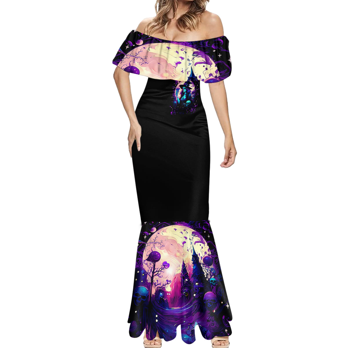 Witch Skull Mermaid Dress Hello Darkness My Old Friend - Wonder Print Shop