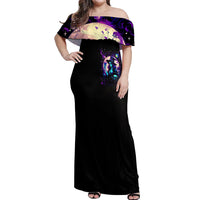 Witch Skull Off Shoulder Maxi Dress Hello Darkness My Old Friend - Wonder Print Shop