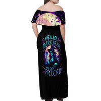 Witch Skull Off Shoulder Maxi Dress Hello Darkness My Old Friend - Wonder Print Shop
