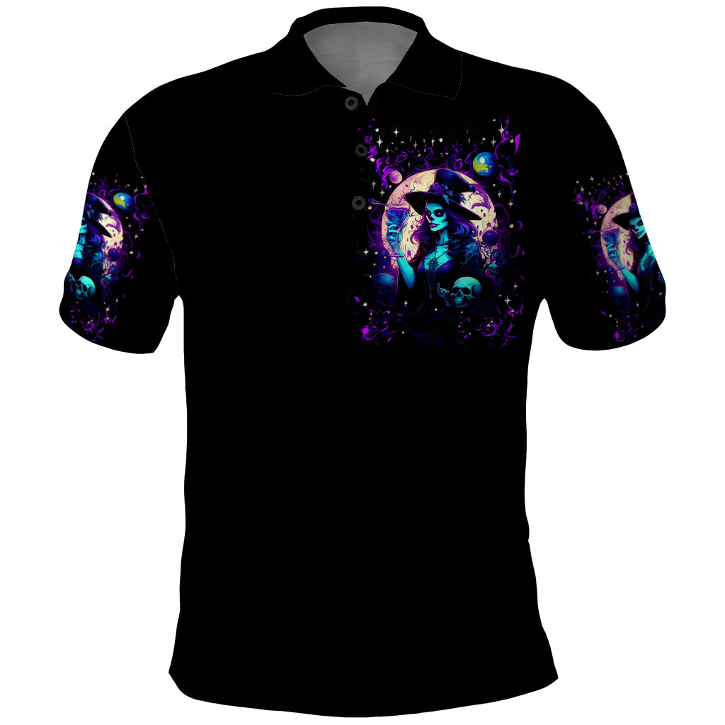 Witch Skull Polo Shirt Hello Darkness My Old Friend - Wonder Print Shop