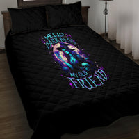 Witch Skull Quilt Bed Set Hello Darkness My Old Friend - Wonder Print Shop