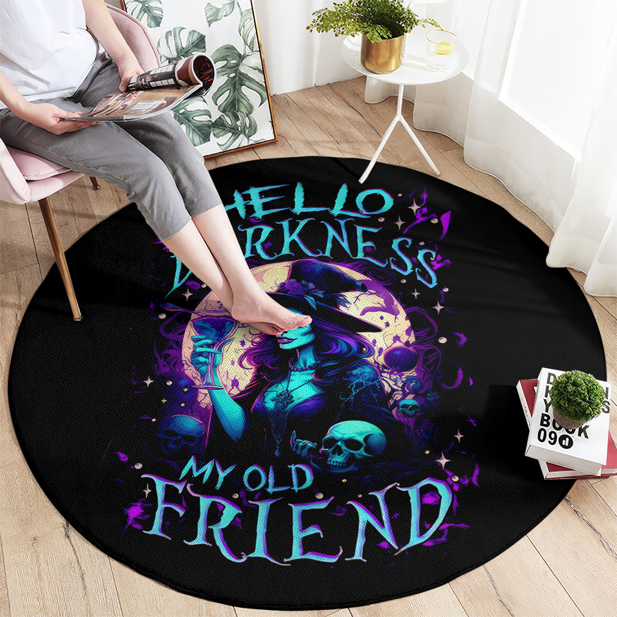witch-skull-round-carpet-hello-darkness-my-old-friend