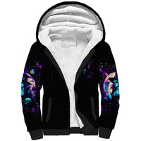 Witch Skull Sherpa Hoodie Hello Darkness My Old Friend - Wonder Print Shop