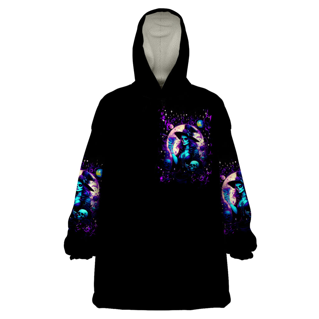 Witch Skull Wearable Blanket Hoodie Hello Darkness My Old Friend - Wonder Print Shop