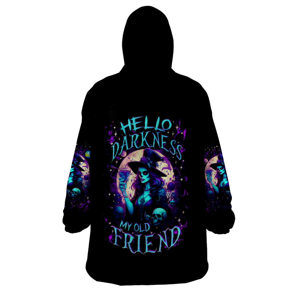 Witch Skull Wearable Blanket Hoodie Hello Darkness My Old Friend - Wonder Print Shop
