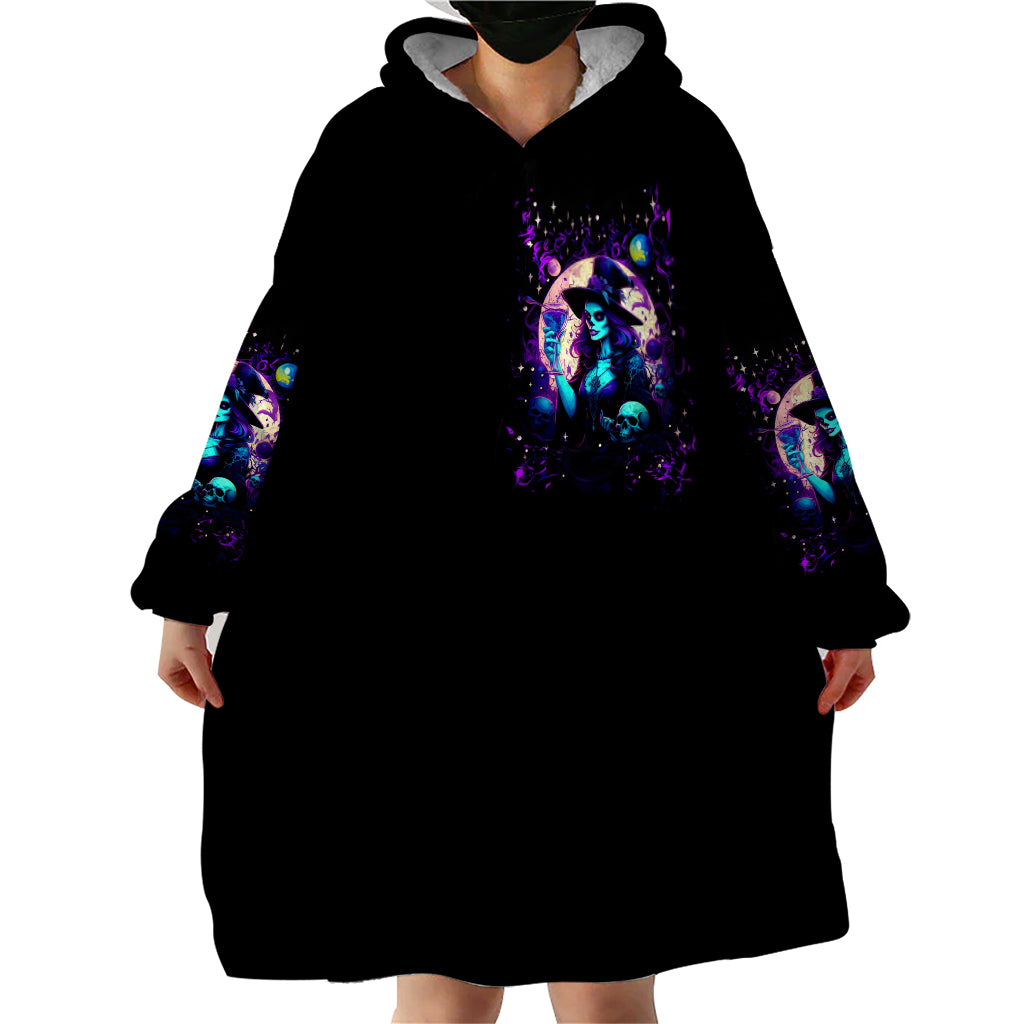 Witch Skull Wearable Blanket Hoodie Hello Darkness My Old Friend - Wonder Print Shop