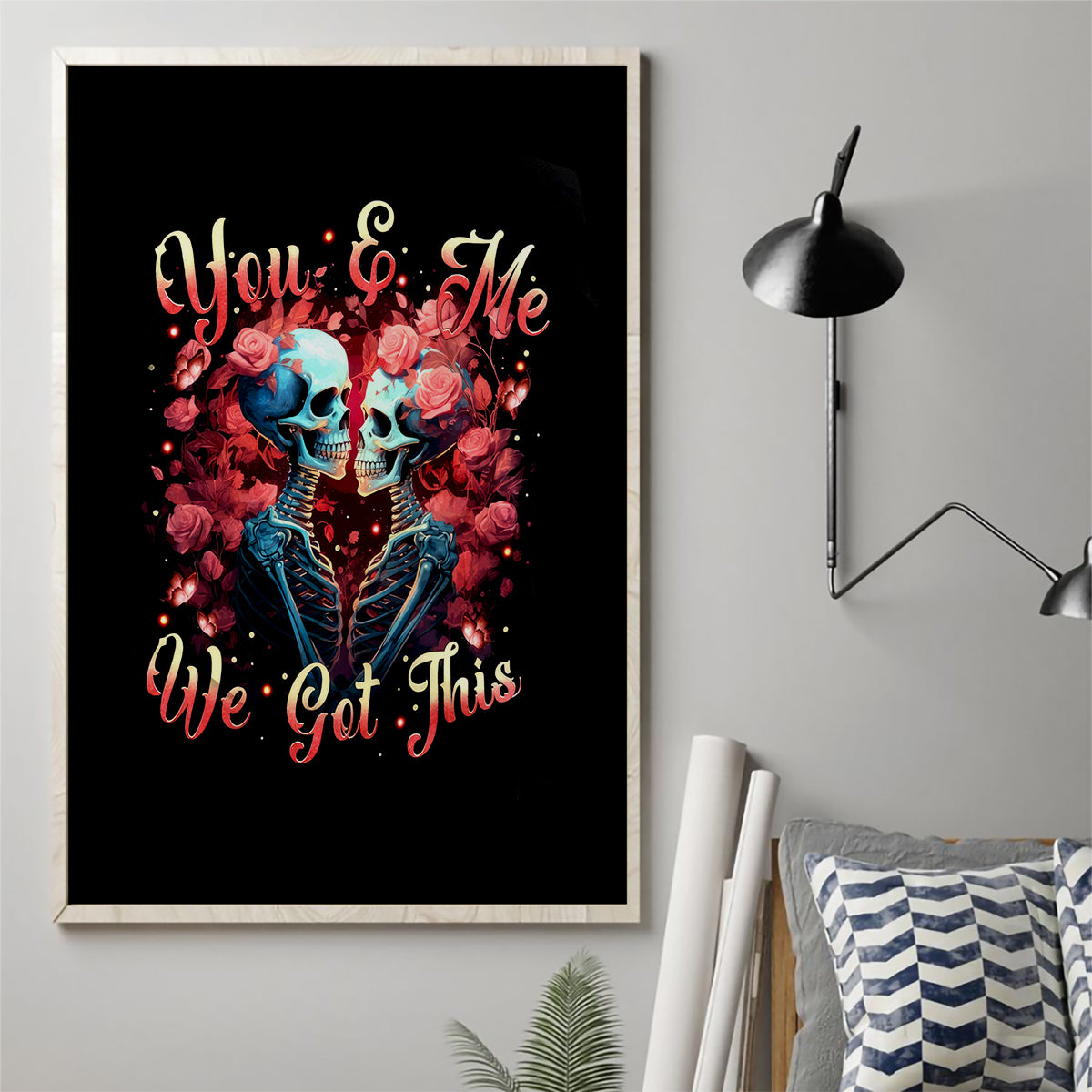 Couple Skull Canvas Wall Art You & Me We Got This - Wonder Print Shop