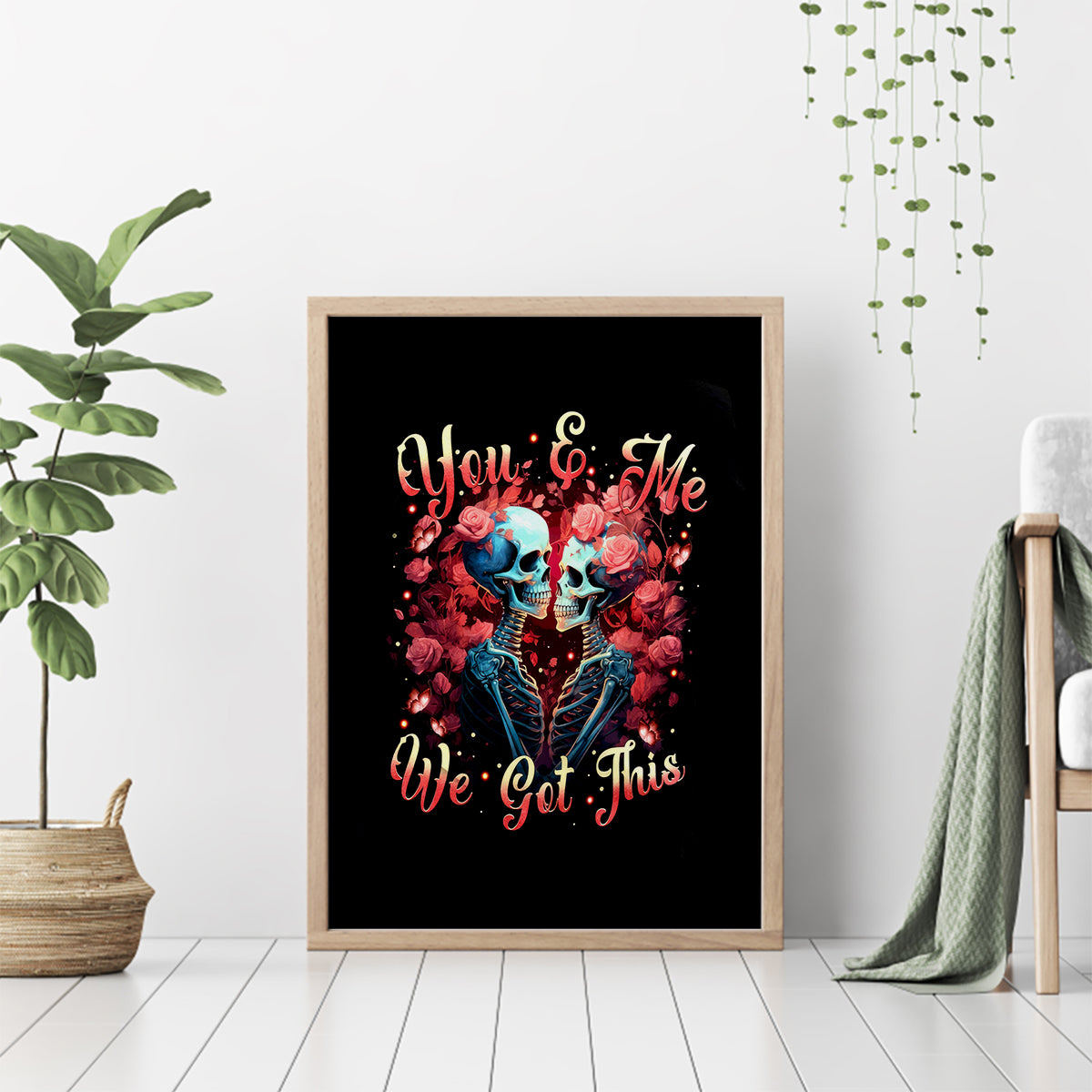 Couple Skull Canvas Wall Art You & Me We Got This - Wonder Print Shop
