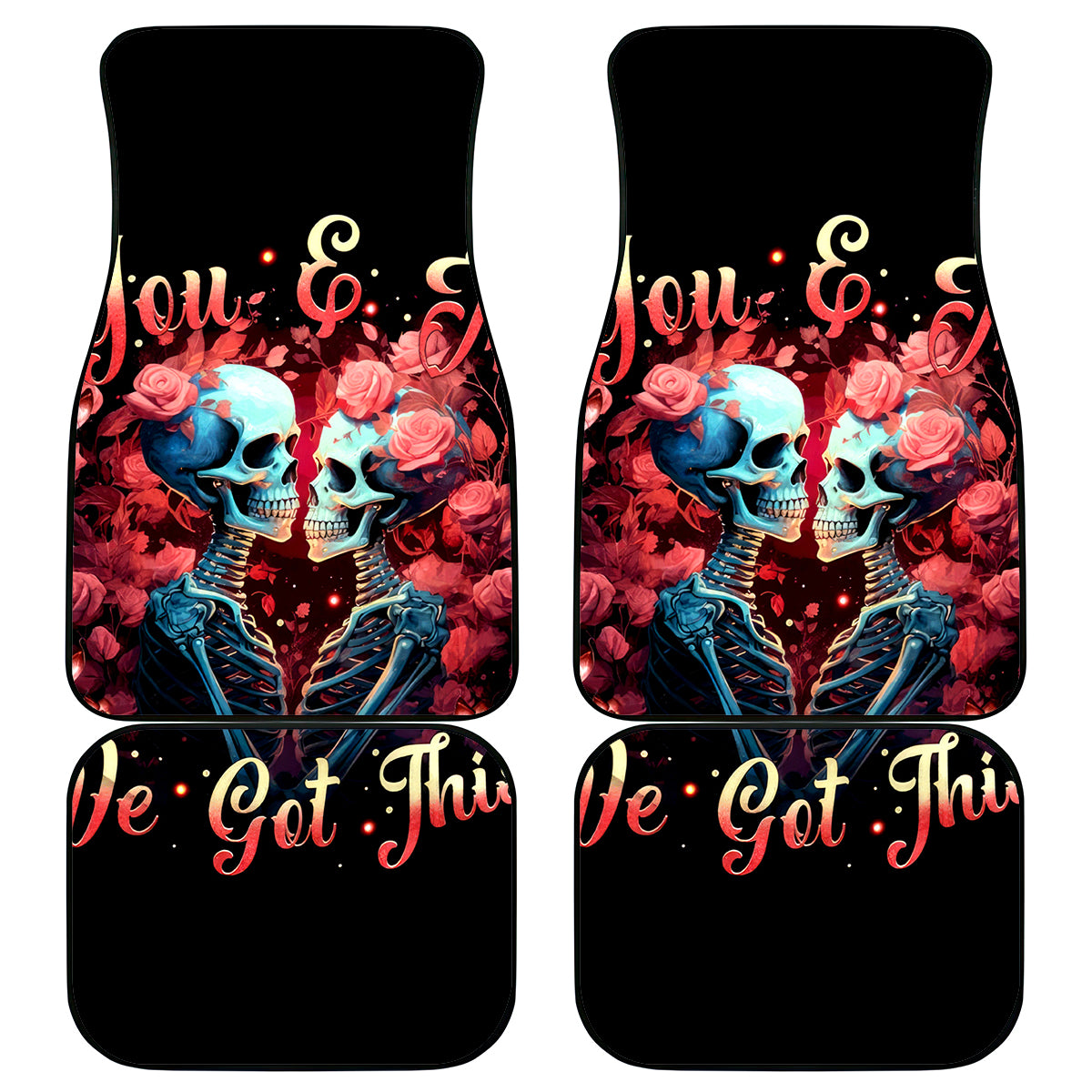 Couple Skull Car Mats You & Me We Got This - Wonder Print Shop