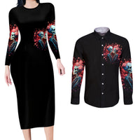 Couple Skull Couples Matching Long Sleeve Bodycon Dress and Long Sleeve Button Shirt You & Me We Got This - Wonder Print Shop