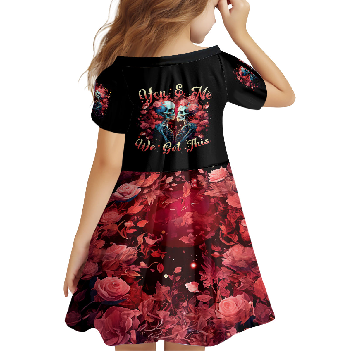 Couple Skull Family Matching Long Sleeve Bodycon Dress and Hawaiian Shirt You & Me We Got This - Wonder Print Shop