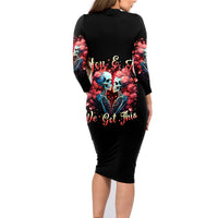 Couple Skull Family Matching Long Sleeve Bodycon Dress and Hawaiian Shirt You & Me We Got This - Wonder Print Shop